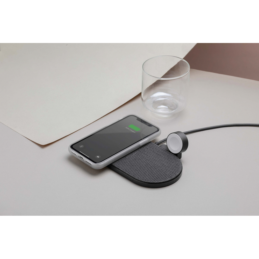 DROP XL БЗУ для Apple Watch стандарта Qi, мощность 10W, с кабелем 2м, цвет: серый